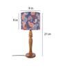 Colorful Ambee Multicolor Canvas Shade Table Lamp with Brown Base