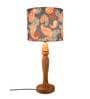 Colorful Ambee Multicolor Canvas Shade Table Lamp with Brown Base