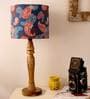 Colorful Ambee Multicolor Canvas Shade Table Lamp with Brown Base