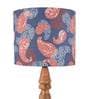 Colorful Ambee Multicolor Canvas Shade Table Lamp with Brown Base