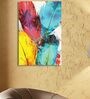 Colorful Feather Art Multicolour Canvas Teakwood And MDF Framed People and Places Art Print