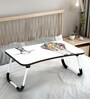 Colorful Portable Table in White Finish