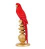 Colorful Parrot Red Polyresin Figurine