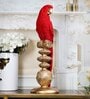 Colorful Parrot Red Polyresin Figurine