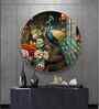 Colorful Peacock Acrylic Round Wall Art