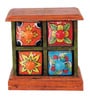 Colorful Wooden Spice Rack With Four Drawers