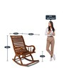Colourodo Solid Wood Rocking Chair in Teak Finish