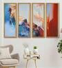 House Multicolour Canvas Framed Abstract Art Panel Set of 4