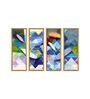 Museum Multicolour Canvas Framed Abstract Art Panel Set of 4