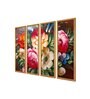 Roses Multicolour Canvas Framed Landscape Panel Set of 4