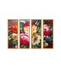 Roses Multicolour Canvas Framed Landscape Panel Set of 4
