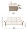 Dusk Fabric 3 Seater Motorized Recliner Sofa in Beige Colour