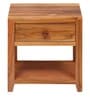 Colson Solid Wood Bedside Table in Teak Finish with Drawer