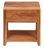 Colson Solid Wood Bedside Table in Teak Finish with Drawer