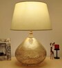Colstrip Foil Design Amber Glass Table Lamp