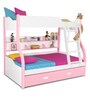 Columbia Bunk Bed in Pink Colour with Drawer Storage