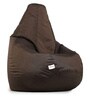 Combo XXL Fabric Bean Bag with Beans in Brown Colour with Foot Stool