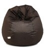 Combo XXL Fabric Bean Bag with Beans in Brown Colour with Foot Stool