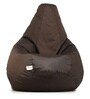 Combo XXL Fabric Bean Bag with Beans in Brown Colour with Foot Stool