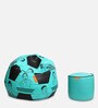 Combo Digital Printed XXXL Bean Bag & Poufee with Beans in Blue & Black Colour