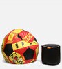 Combo Digital Printed XXXL Foot Ball Bean Bag & Poufee with Beans in Multi Colour Combo Digital Printed XXXL Foot Ball Bean Bag & Poufee with Beans in Multi Colour