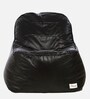 Combo Rester XXXL Leatherette Bean Bag with Beans in Black Colour with Pouffe
