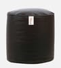 Combo Rester XXXL Leatherette Bean Bag with Beans in Black Colour with Pouffe