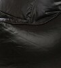 Combo XXXL Leatherette Bean Bag with Beans in Jet Black Colour with Pouffe