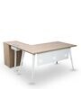 Comet Executive Office Desk with Pedestal in Light Brown Colour