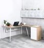 Comet Executive Office Desk with Pedestal in Light Brown Colour