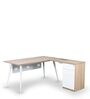 Comet Executive Office Desk with Pedestal in Light Brown Colour