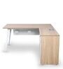 Comet Executive Office Desk with Pedestal in Light Brown Colour