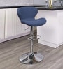 Comfortable Bar Stool with Adjustable Height in Blue Colour
