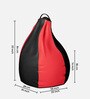 Comfy Leatherette Bean Bag with Beans in Red & Black Colour,