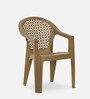 Comfy Plastic Chair in Beige Finish, Set of 2