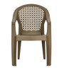 Comfy Plastic Chair in Beige Finish, Set of 2