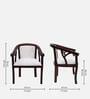 Comfy Solid Wood Arm Chairs in Brown Colour (Set Of 2)