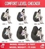 PrintZen  5XL Bean Bag with Beans In Black & Peach with Free Cushion and Footrest