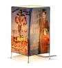 Comic Table Multicolor Satin Shade Table Lamp With Silver Base