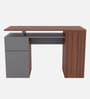Comino Study Table in Planked Walnut and Grey Finish Comino Study Table in Planked Walnut and Grey Finish