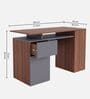 Comino Study Table in Planked Walnut and Grey Finish Comino Study Table in Planked Walnut and Grey Finish