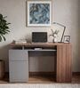 Comino Study Table in Planked Walnut and Grey Finish Comino Study Table in Planked Walnut and Grey Finish