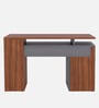 Comino Study Table in Planked Walnut and Grey Finish Comino Study Table in Planked Walnut and Grey Finish