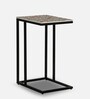 Comoros Metal C-Shape End Table In Black Colour