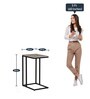 Comoros Metal C-Shape End Table In Black Colour