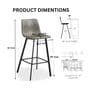 Compact Bar Stool In Grey Color