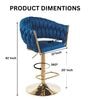 Lunar Rotatable Bar Stool In Blue Color