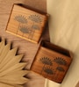 Brown Teak Wood Spoon Holder Cotton Teak with Mandala Art