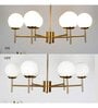 Compernico 5-Lights Brass Finish with Opal Glass Shades Chandelier Light