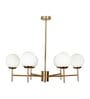 Compernico 5-Lights Brass Finish with Opal Glass Shades Chandelier Light